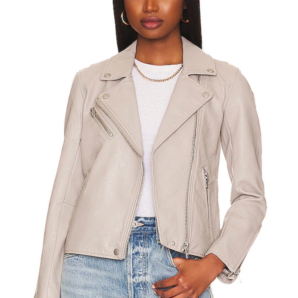 Faux Leather Moto Jacket in On The Rocks BLANKNYC